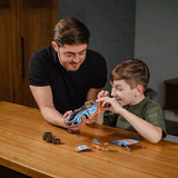 Comet GTS Blue-Orange Puzzle wooden puzzle — in use with hands assembling