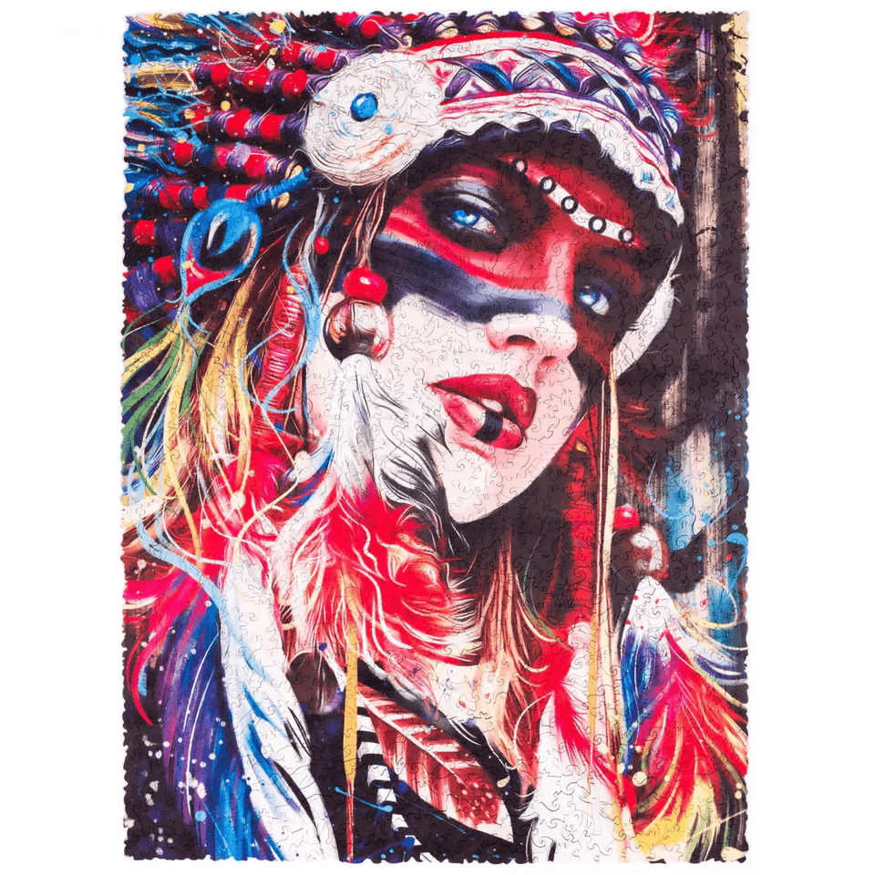 Ethnic Girl wooden puzzle — front view with vivid artwork