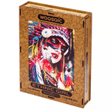 Ethnic Girl wooden puzzle — in use with hands assembling
