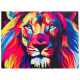 Hologram Lion wooden animal puzzle — front view with vivid artwork