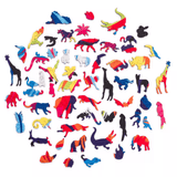 Hologram Lion wooden animal puzzle — designer gift box and packaging