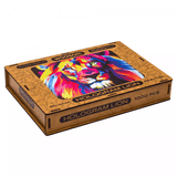 Hologram Lion wooden animal puzzle — size dimensions and comparison