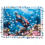 Shimmering Turtle wooden puzzle — finished puzzle assembled on table