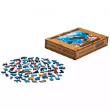 Shimmering Turtle wooden puzzle — puzzle pieces showing laser-cut shapes