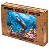 Shimmering Turtle wooden puzzle — size dimensions and comparison
